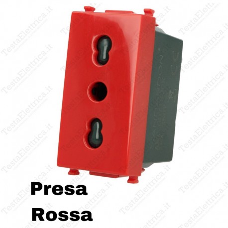 Presa rossa compatibile vimar plana