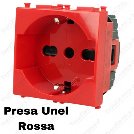 Presa tedesca rossa compatibile vimar plana