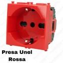 Presa schuko rossa compatibile con serie Vimar Plana