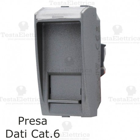 presa dati rj45 cat. 6 grigia compatibile con serie Living Light tech