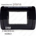 Coperchio 3 posti IP55 compatibile Vimar Plana nero