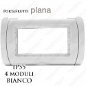 Coperchio 4 posti IP55 compatibile Vimar Plana bianco