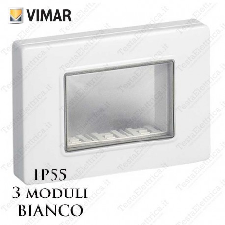 Vimar 14943.01 Calotta ip55 bianca 3 moduli Plana Arkè Eikon 