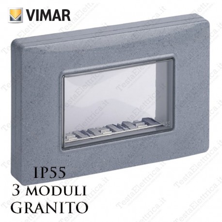 Vimar 14943.14 Calotta ip55 granito 3 moduli Plana Arkè Eikon 
