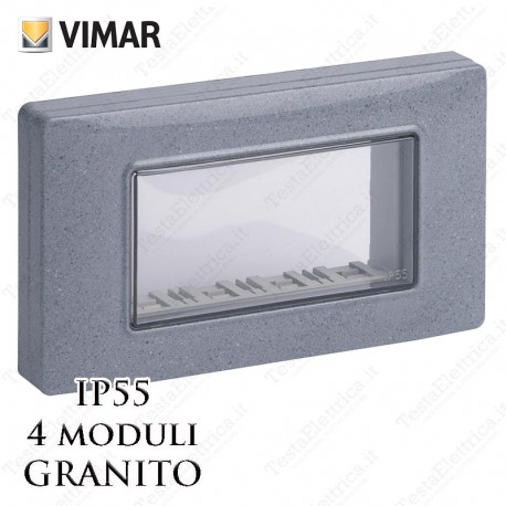Calotta 4 posti IP55 granito Vimar Plana Arkè Eikon