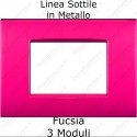 Placca Fucsia 3,4 e 7 moduli in metallo compatibile con serie Bticino  LivingLight AIR