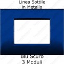 Placca Blu 3,4 e 7 moduli in metallo compatibile con serie Bticino  LivingLight AIR