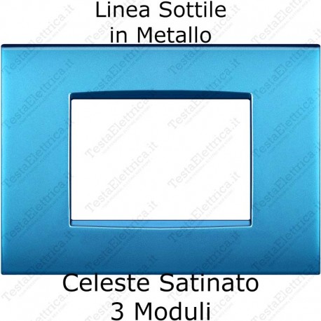 placca Celeste in metallo compatibile bticino living light AIR