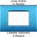 Placca Celeste 3,4 e 7 moduli in metallo compatibile con serie Bticino  LivingLight AIR