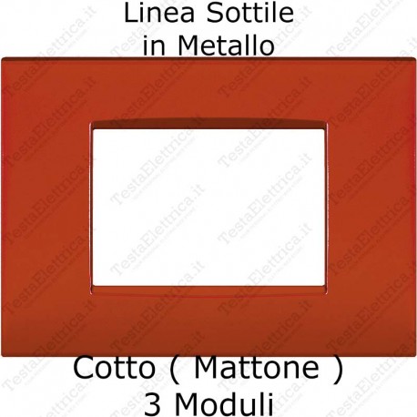 placca Rosso Mattone in metallo compatibile bticino living light AIR