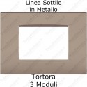Placca Tortora 3,4 e 7 moduli in metallo compatibile con serie Bticino  LivingLight AIR