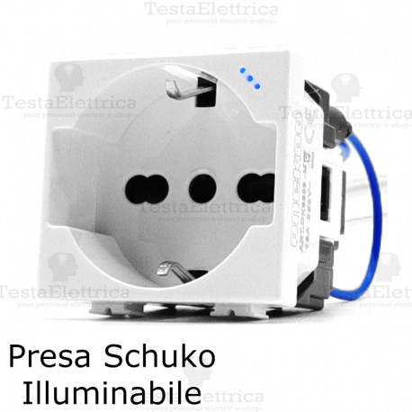 Presa std tedesco italiano luminosa compatibile bticino Matix