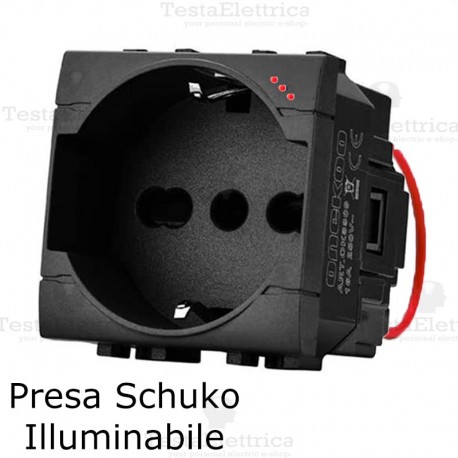 Presa std tedesco italiano luminosa compatibile bticino living international