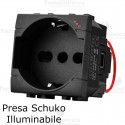 Presa schuko illuminabile compatibile con serie Bticino Living