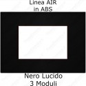Placca Nero Lucido 3,4 e 6 moduli in ABS compatibile con serie Bticino Axolute AIR