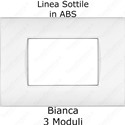 Placca Bianca 3,4 e 7 moduli in ABS compatibile con serie Bticino LivingLight AIR