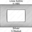 Placca Silver 3,4 e 7 moduli in ABS compatibile con serie Bticino LivingLight AIR