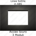 Placca Acciaio Scuro 3,4 e 7 moduli in ABS compatibile con serie Bticino LivingLight AIR