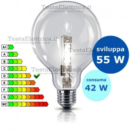 Lampada alogena Halo Globe 42W E27 126 mm Wiva