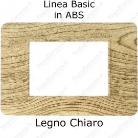 Placca Legno Chiaro 3,4 e 7 moduli in ABS compatibile con serie Vimar Plana