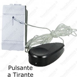 Pulsante a tirante compatibile con serie Bticino living light bianca