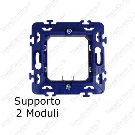 Supporto 2 moduli scatola tonda compatibile Bticino living 