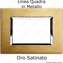 Placca Oro Satinato 3,4 e 7 moduli in METALLO compatibile con serie Vimar Plana