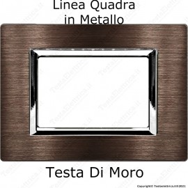 Placca Testa di Moro 3,4 e 7 moduli in METALLO compatibile con serie Vimar Plana