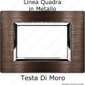 Placca Testa di Moro 3,4 e 7 moduli in METALLO compatibile con serie Vimar Plana