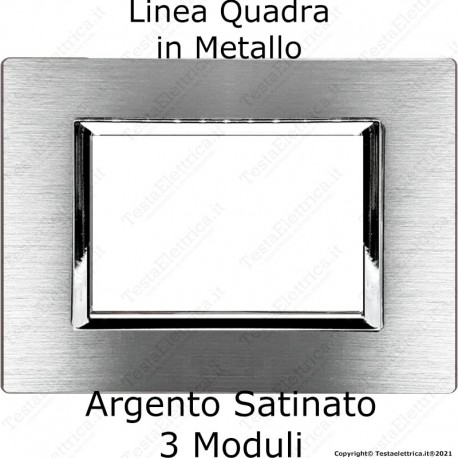 placca in metallo argento silver compatibile vimar plana