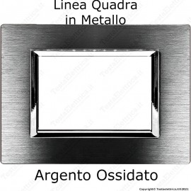 Placca Argento Ossidato 3,4 e 7 moduli in METALLO compatibile con serie Vimar Plana
