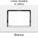 Placca Bianco Ghiaccio 3,4 e 7 moduli in VETRO compatibile con serie Vimar Plana