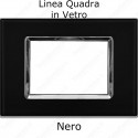 Placca Nera 3,4 e 7 moduli in VETRO compatibile con serie Vimar Plana