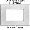 Placca Bianca 3,4 e 7 moduli in METALLO compatibile con serie Vimar Plana