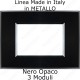 placca nera opaco cal in metallo compatibile plana made in italy
