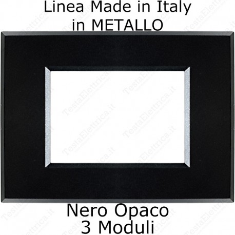 placca nera opaco cal in metallo compatibile plana made in italy