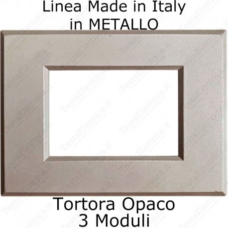 placca tortora opaco cal in metallo compatibile plana made in italy