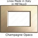 Placca Champagne Opaco 3,4 e 7 moduli in METALLO compatibile con serie Vimar Plana