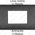 Placca Antracite 3,4 e 7 moduli in metallo compatibile con serie Bticino LivingLight AIR