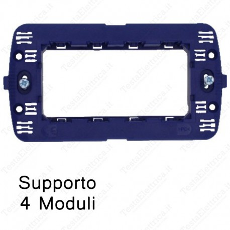 Supporto 4 posti compatibile con serie Bticino Living International e LivingLight