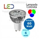 Lampada led Colorata GU10 220V 6W MR16 Dgk