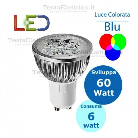 Lampada led Colorata GU10 220V 6W MR16 Dgk