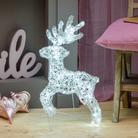 Renna luminosa Galoppante a Led bianco freddo