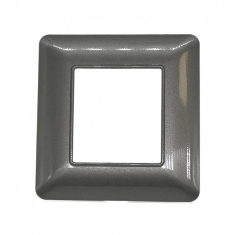 Placca 2 moduli scatola tonda compatibile bticino matix