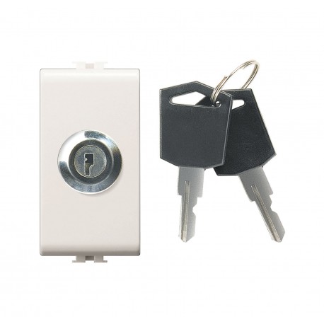 Interruttore unipolare con chiave unificata - Estrazione chiave solo in posizione OFF 10A 250V compatibile bticino living bianca