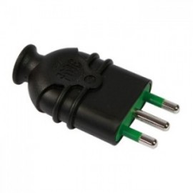 Spina standard italiano 16A IMQ rinforzata nera