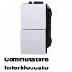 ETTROIT LB1204 Interruttore Doppio Interbloccato Saliscendi 10A Bianco Compatibile Con Bticino Living Light
