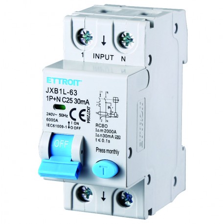 Magnetotermico Differenziale 1P+N 25A 30mA 220V-6KA CLASSE A