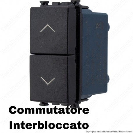 Doppio Pulsante saliscendi interbloccato compatibile Vimar Arkè