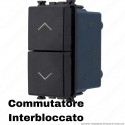 Doppio Pulsante saliscendi interbloccato grigio antracite compatibile con serie Vimar® Arkè™